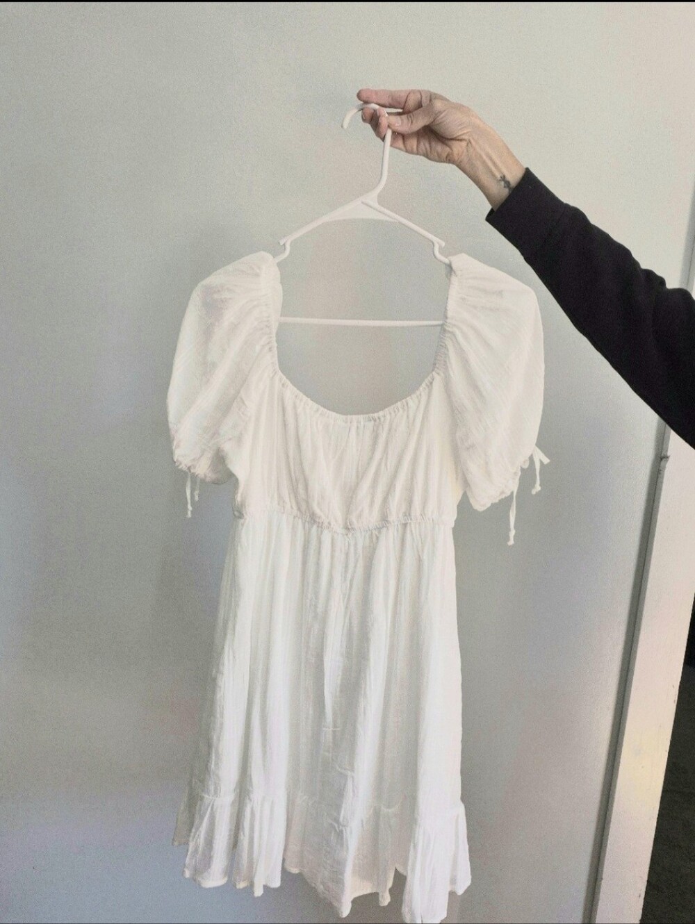 White Boho Baby Doll Mini Dress